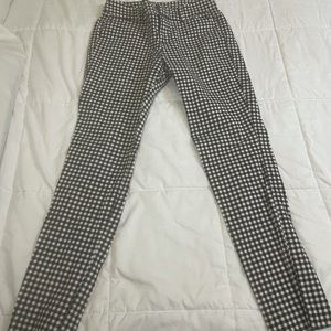 Old Navy pixie business casual pants, black/white checker pattern, size 0